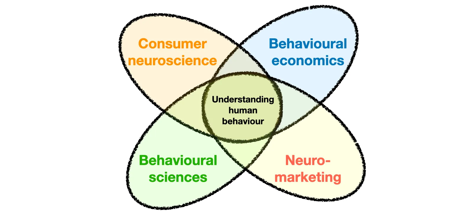 A Venn diagram of typical terms used in business. At their core, all focus on achieving a better understanding of consumer behaviour.